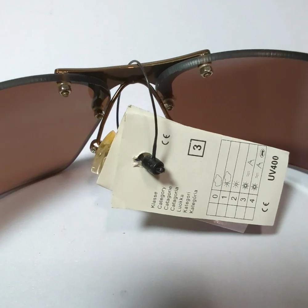 Xsportz™ Comfortable Wrap-around Rimless Sunglasses Brown NWT